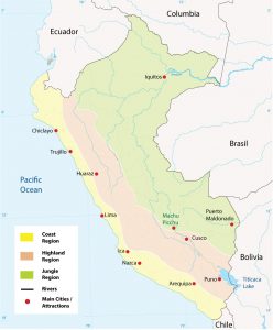 Peru Map - natural regions and main cities - Peru Explorer | Peru Explorer